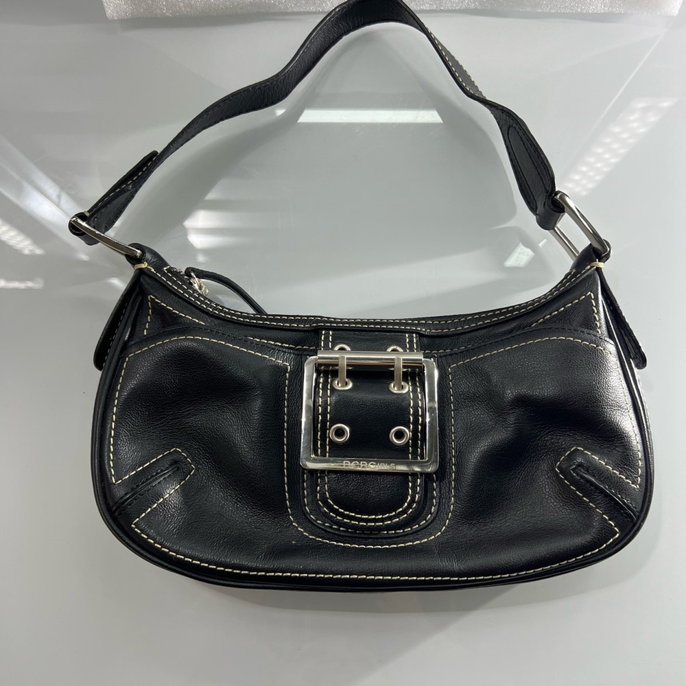 BCBG Girls Black Leather Shoulder Bag